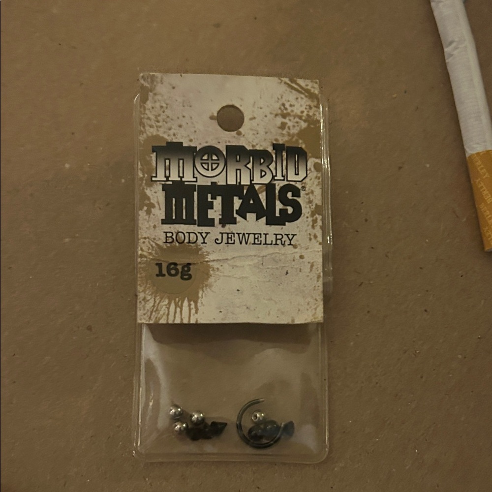 Morbid Metals Silver and Black Body Jewelry nose ring